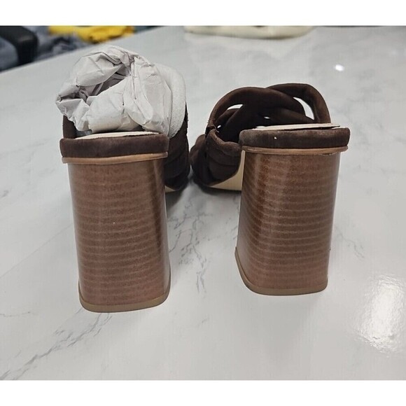 Journee Collection Womens Dorisa Brown Open Toe High Block Heel Size 6.5 NEW $65 - Picture 6 of 8